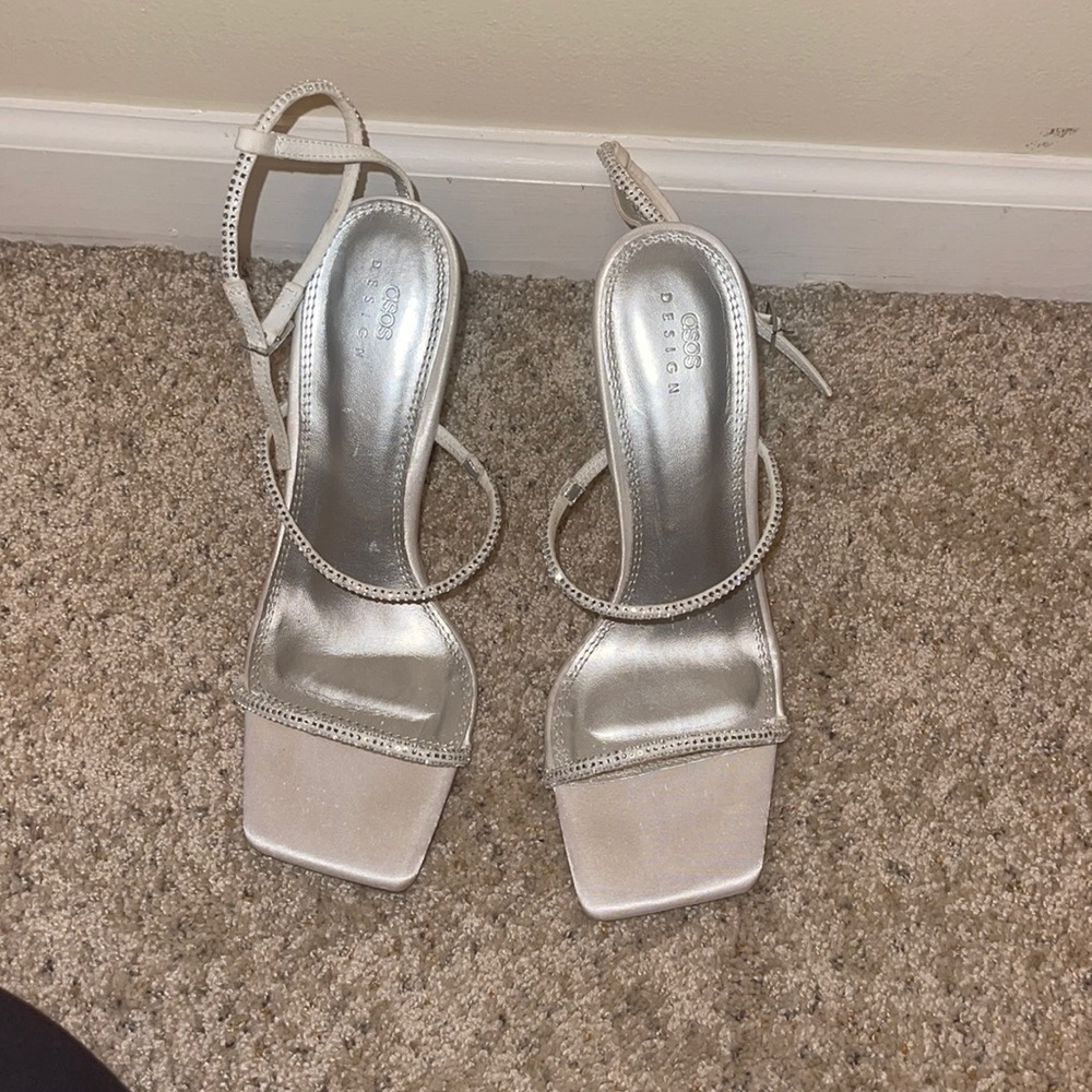 ASOS DESIGN negotiate barely there heel in ivory